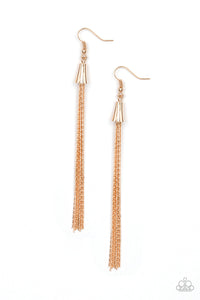 Shimmery Streamers - Gold Earrings