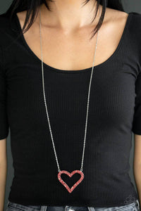 Pull Some Heart-strings Red Necklace