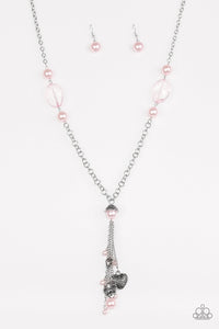 Heart-Stopping Harmony - Pink Pearl Necklace-