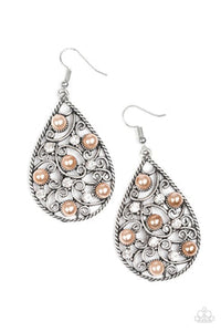 Glowing Vineyards - Brown Earrings