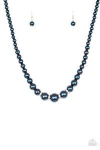 Party Pearls - Blue Necklace