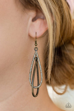 Spotlight Splendor - Brass Earrings