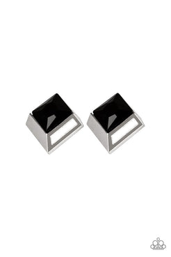 Stellar Square - Black Post Earrings