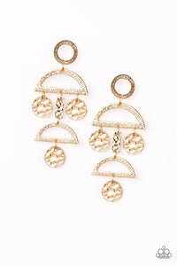 Incan Eclipse - Gold Earrings