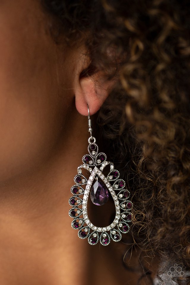 All About Business - Purple Earrings