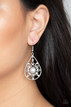 A Flair For Fabulous - White Earrings