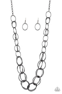 Elegantly Ensnared - Black Necklace