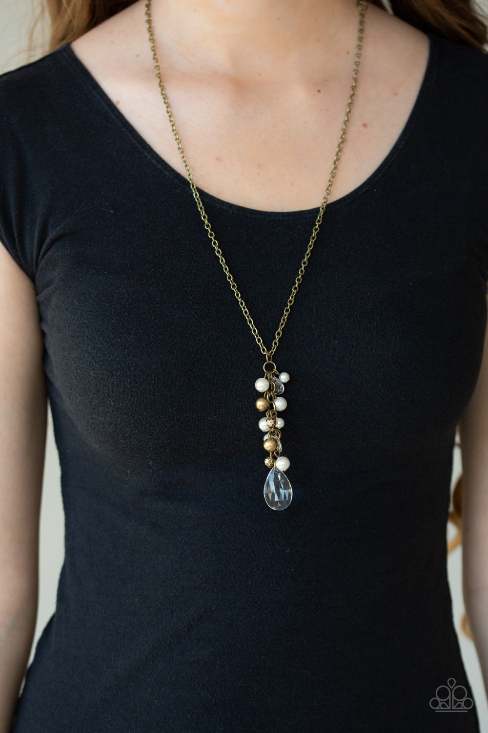 Teardrop Serenity - Brass Necklace