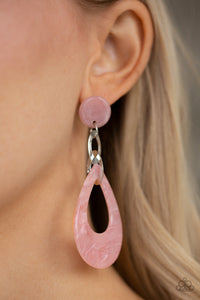 BEACH OASIS" PINK POST EARRINGS