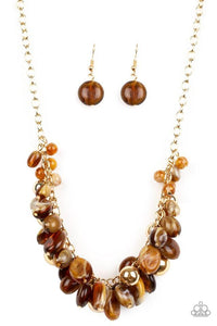 Full Out Fringe - Brown necklace