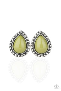 BOLDLY BEADED GREEN EARRINGS