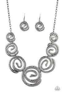 Statement Swirl - Black necklace