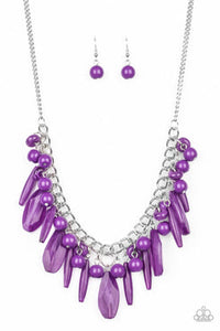 Miami Martinis - Purple  Necklace