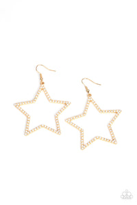 Supernova Sparkle - Gold Earrings - Paparazzi