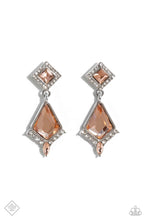 Load image into Gallery viewer, Dapper Display Orange Rhinestone Post Earrings