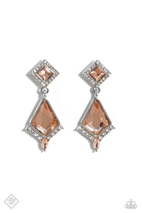 Dapper Display Orange Rhinestone Post Earrings