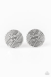 Bright As A Button - Silver Earrings