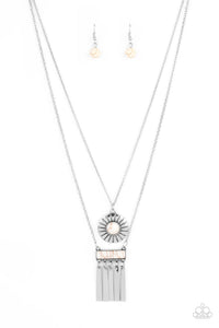 Sunburst Rustica - white necklace