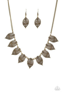 Leafy Lagoon - Brass necklace