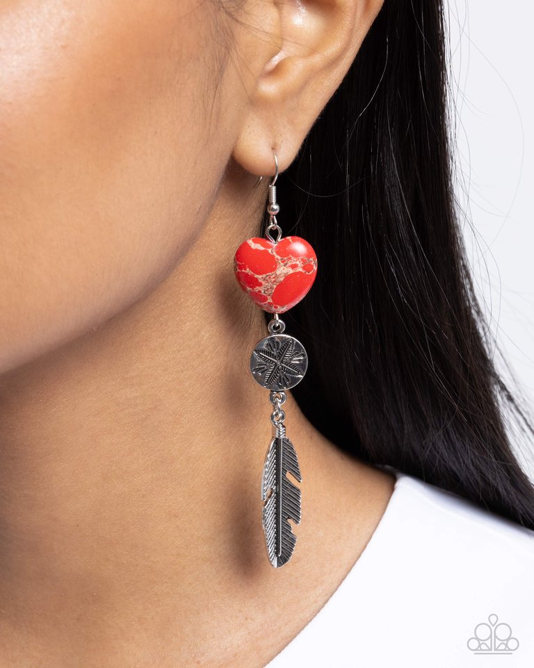 Free-Spirited Fame - Red earring