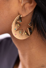 Load image into Gallery viewer, Starry Sensation - Gold Hoop Earrings