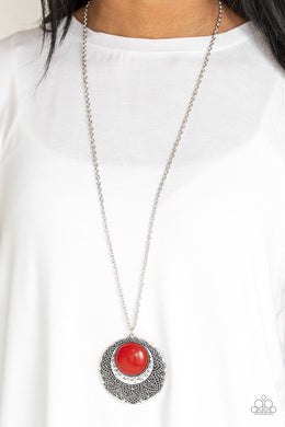 Medallion Meadow Red Necklace - SC Bling Boutique