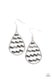 Paparazzi Glitzy Grit - Silver - Earrings - SC Bling Boutique