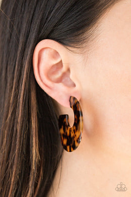 Tropically Torrid Brown Earring Hoop - SC Bling Boutique