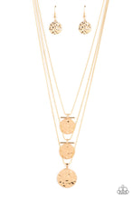 Load image into Gallery viewer, Dizzying Discs-Gold Necklace-Paparazzi Accessories