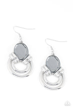 Laden Sie das Bild in den Galerie-Viewer, Paparazzi Real Queen - Silver Gem - Shimmery Silver Hoop Earrings - SC Bling Boutique
