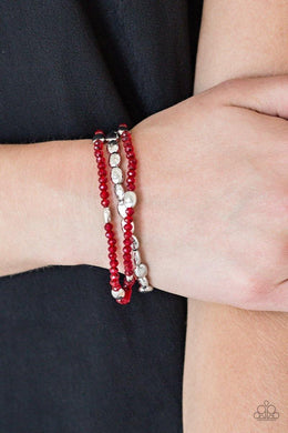 Hello Beautiful - Red Bracelet - SC Bling Boutique