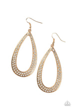 Load image into Gallery viewer, Paparazzi Diamond Distraction - Gold - White Rhinestones - Teardrop Earrings - SC Bling Boutique