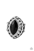Cargar imagen en el visor de la galería, Paparazzi Royal Radiance - Black Rhinestone - Silver Ring - SC Bling Boutique