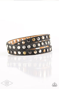 LETS GO FOR A CATWALK" BLACK WRAP BRACELET