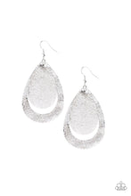 Cargar imagen en el visor de la galería, Fiery Firework - Silver LEATHER - Teardrop Earrings - SC Bling Boutique