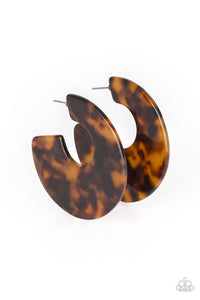 Tropically Torrid Brown Earring Hoop - SC Bling Boutique