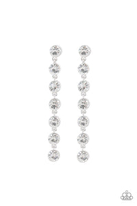 Dazzling Debonair - white - Paparazzi earrings - SC Bling Boutique