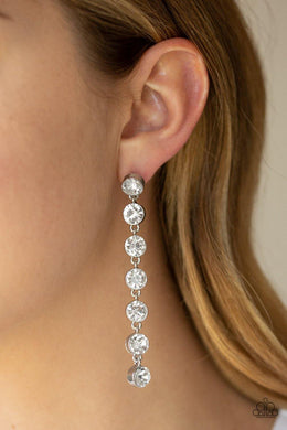 Dazzling Debonair - white - Paparazzi earrings - SC Bling Boutique