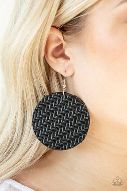 Plaited Plains Black Earring - SC Bling Boutique