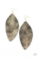 Laden Sie das Bild in den Galerie-Viewer, Serenely Smattered - Gold - Black Leather - Earrings