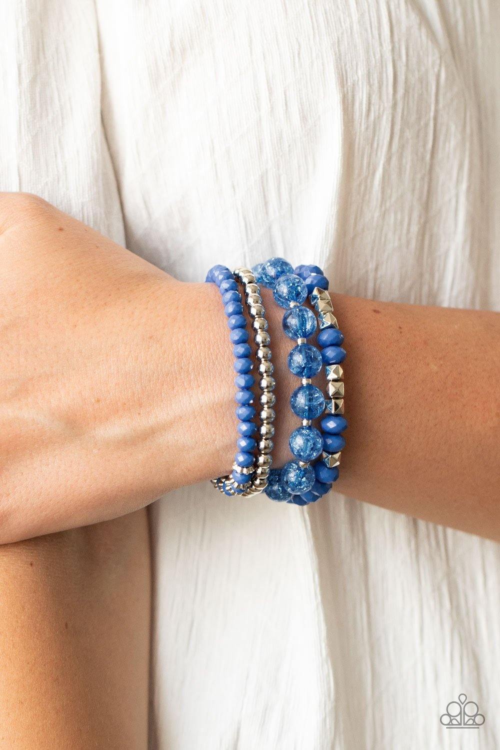 Layered Luster - Blue Bracelet - SC Bling Boutique