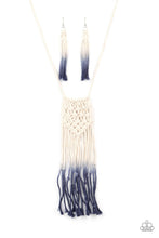 Load image into Gallery viewer, Surfin The Net -  Blue Macramé Necklace