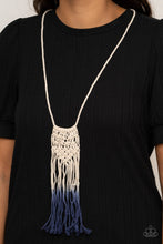 Load image into Gallery viewer, Surfin The Net -  Blue Macramé Necklace