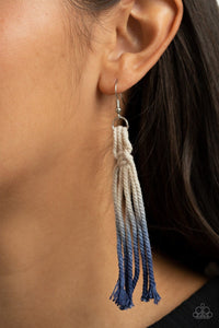 Surfin The Net -  Blue Macramé Necklace