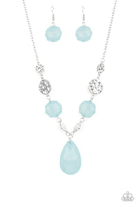Paparazzi DEW What You Wanna DEW - Blue - Necklace & Earrings - SC Bling Boutique