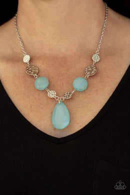 Paparazzi DEW What You Wanna DEW - Blue - Necklace & Earrings - SC Bling Boutique