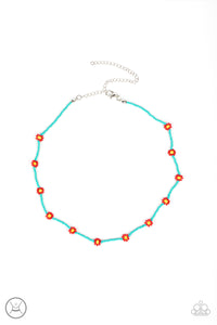 Colorfully Flower Child - Blue necklace