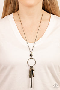 Tastefully Tasseled - Brass Necklace