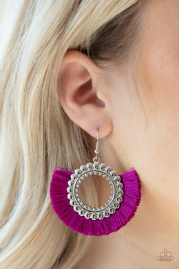 FRINGE FANATIC - PURPLE EARRINGS - SC Bling Boutique