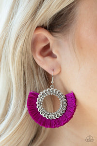 FRINGE FANATIC - PURPLE EARRINGS - SC Bling Boutique